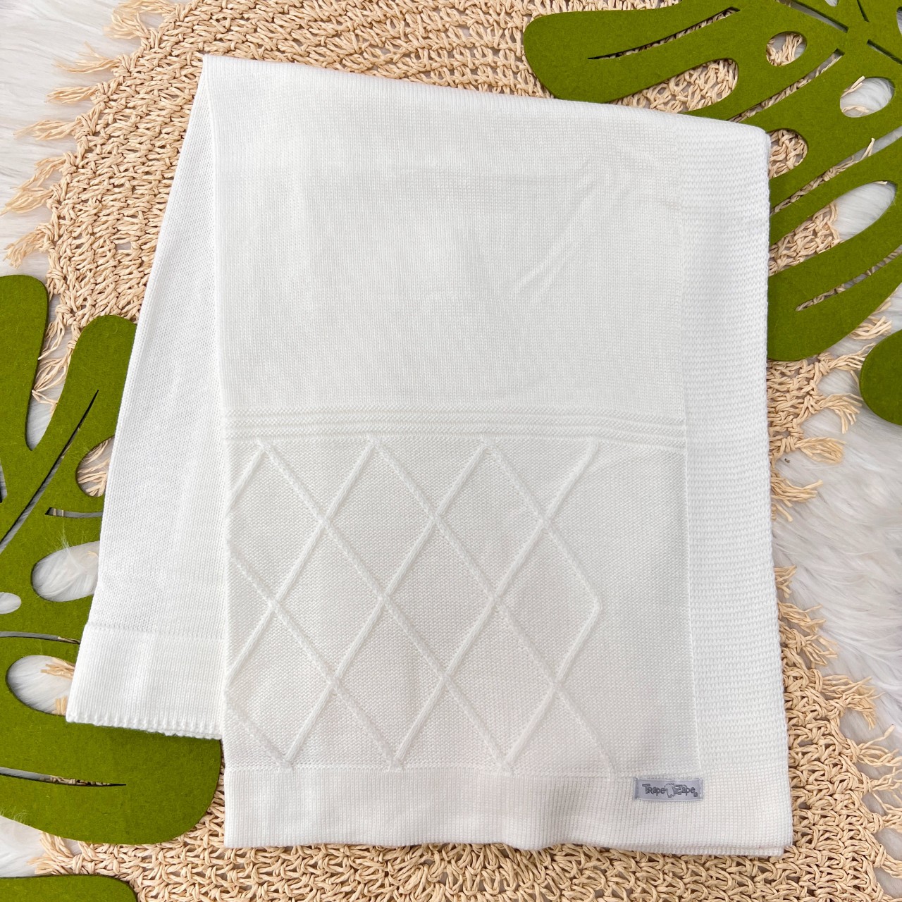 Manta de linha Losango Branca